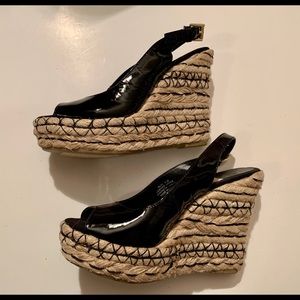 Women’s wedge patent leather sandals